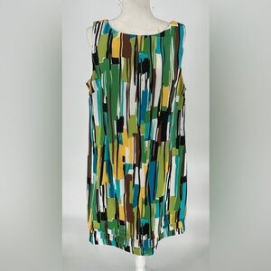 Perceptions New York-Women's Multicolor Striped Knee Length Sleeveless Dress-18